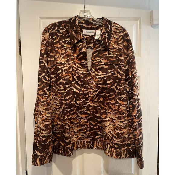 Alfred Dunner Zippered Jungle Print Blazer | Size 20 | Euc - Picture 1 of 4